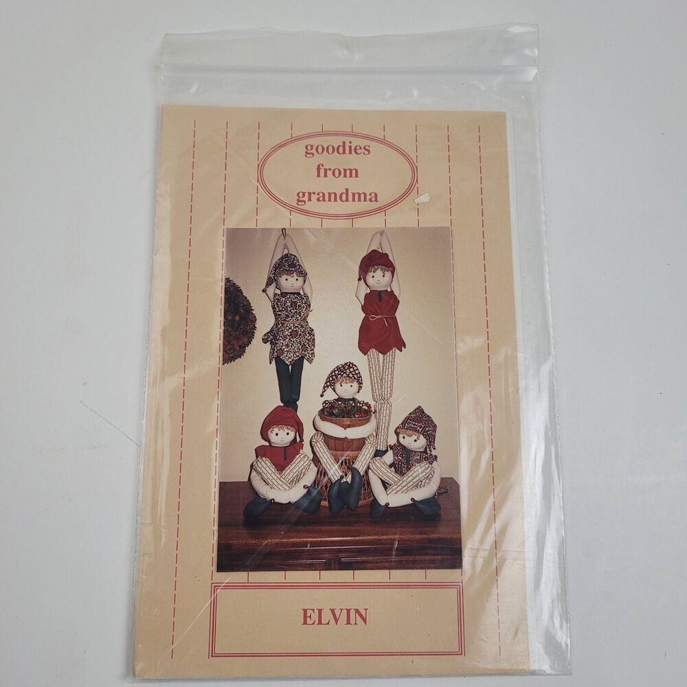 Elvin Jointed Legs Christmas Elf Sit or Hang Pattern Primitive Country Folk Art